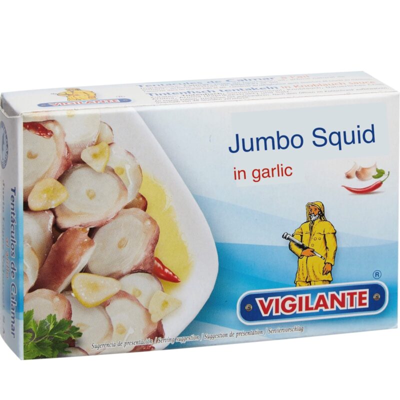 Vigilante Jumbo Squid Tentaculos de calamar al ajillo OL120 Europa
