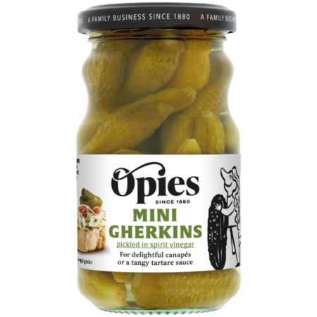 Opie's Cocktail Gherkins in Distilled Malt Vinegar 227g