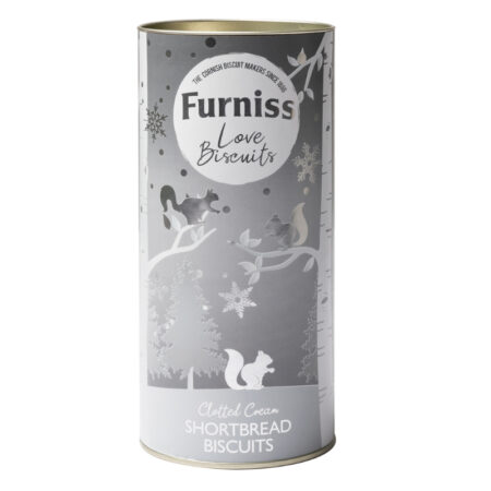 Furniss Clotted Cream Shortbread Silver Xmas DRUM